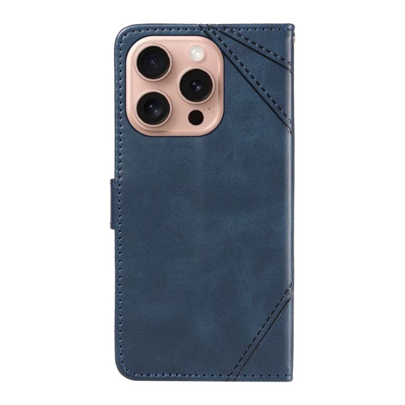 Etui Folio iPhone 16 Pro Wzory Geometryczne Z Paskiem