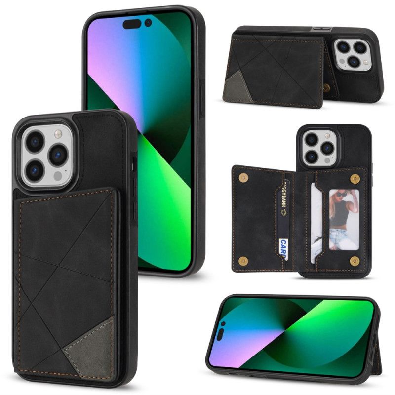 Etui iPhone 16 Pro Etui Na Karty Ze Wzorem Geometrycznym