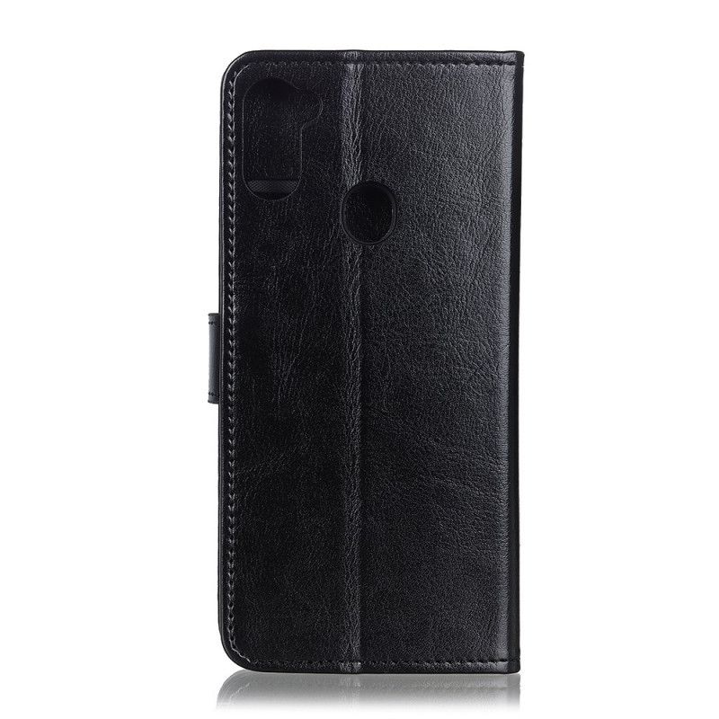 Etui Folio Samsung Galaxy M11 Czerwony Czarny Finezyjna Imitacja Skóry