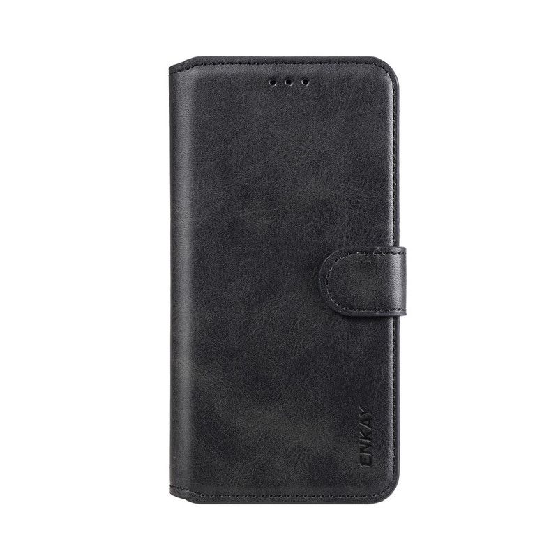 Etui Folio Samsung Galaxy M11 Czerwony Czarny Imitacja Skóry Enkay