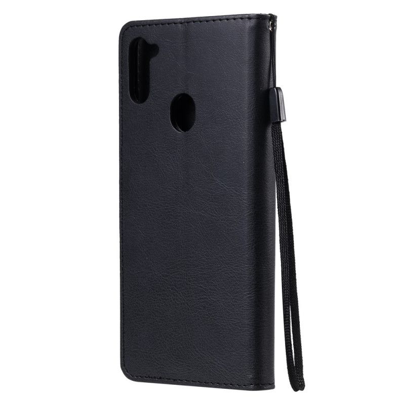 Etui Folio Samsung Galaxy M11 Czerwony Czarny Standardowa Sztuczna Skóra Etui Ochronne