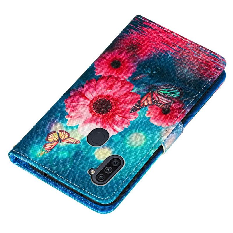 Etui Folio Samsung Galaxy M11 Kwiaty I Motyle Etui Ochronne