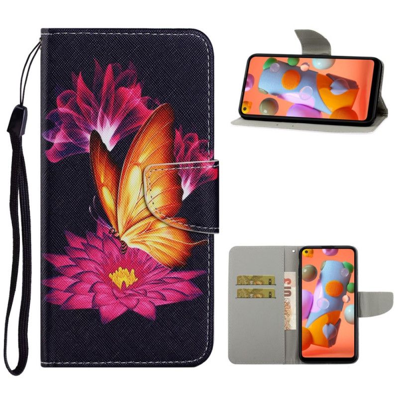 Etui Folio Samsung Galaxy M11 Motyl I Lotos Etui Ochronne