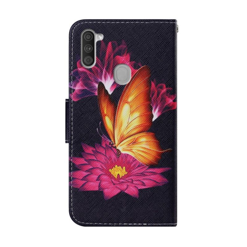 Etui Folio Samsung Galaxy M11 Motyl I Lotos Etui Ochronne