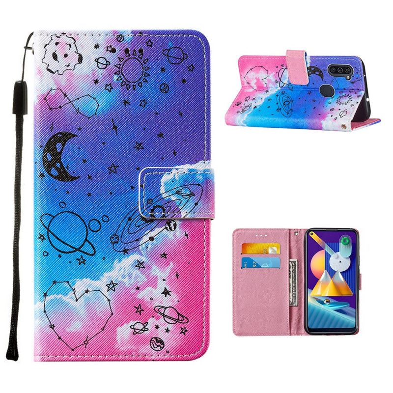 Etui Folio Samsung Galaxy M11 Serce I Planety Etui Ochronne