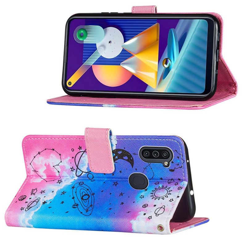 Etui Folio Samsung Galaxy M11 Serce I Planety Etui Ochronne