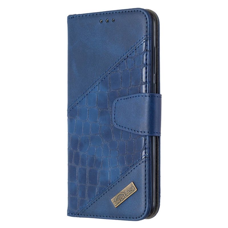 Etui Folio Samsung Galaxy M11 Szary Czarny Klasyczny Efekt Skóry Krokodyla Etui Ochronne