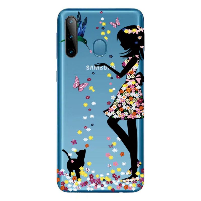 Etui Samsung Galaxy M11 Dziewczyna Kwiat Etui Ochronne