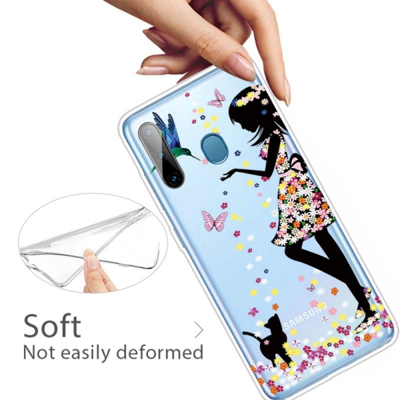 Etui Samsung Galaxy M11 Dziewczyna Kwiat Etui Ochronne