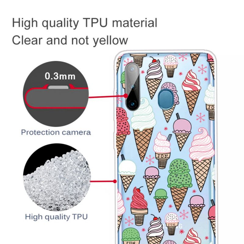 Etui Samsung Galaxy M11 Lody Śmietankowe