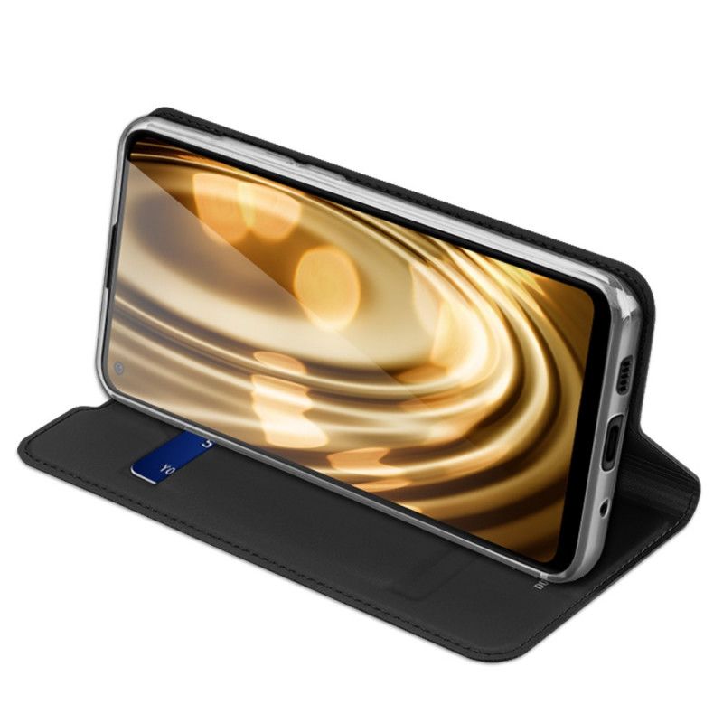 Flip Kotelot Samsung Galaxy M11 Granatowy Czarny Skóra Pro Dux Ducis Etui Ochronne