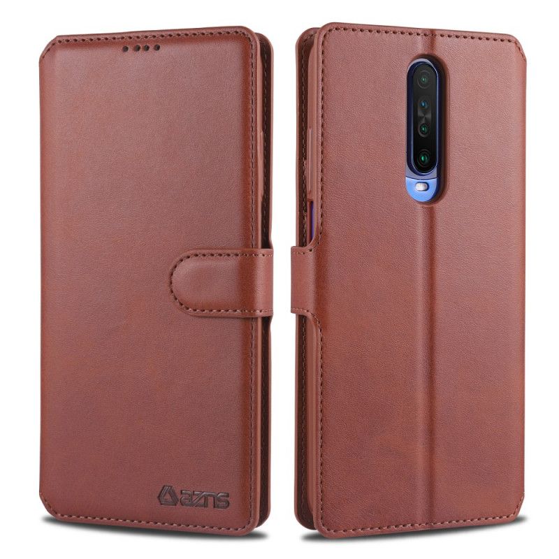 Etui Folio Xiaomi Redmi K30 Szary Czarny Azns Z Efektem Skóry