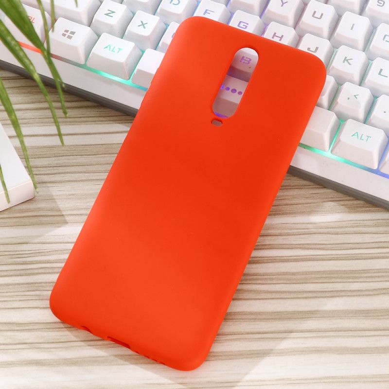 Futerały Xiaomi Redmi K30 Czerwony Czarny Etui na Telefon Płyn Silikonowy