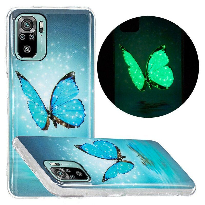 Etui do Poco M5s Fluorescencyjny Niebieski Motyl