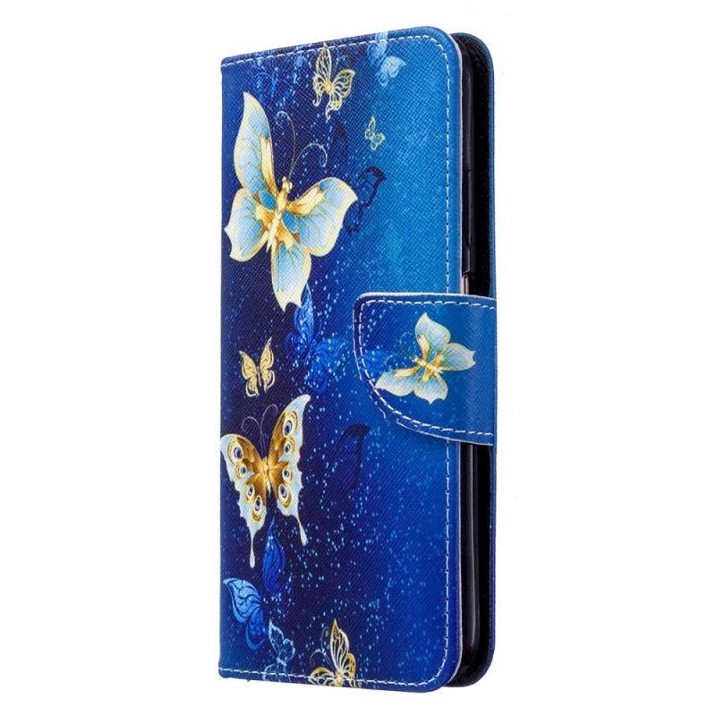 Etui Folio Huawei P40 Lite Biały Czarny Królowie Motyli