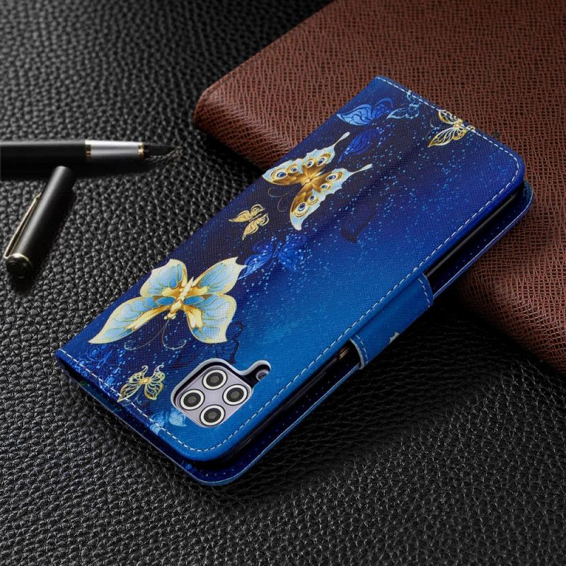 Etui Folio Huawei P40 Lite Biały Czarny Królowie Motyli