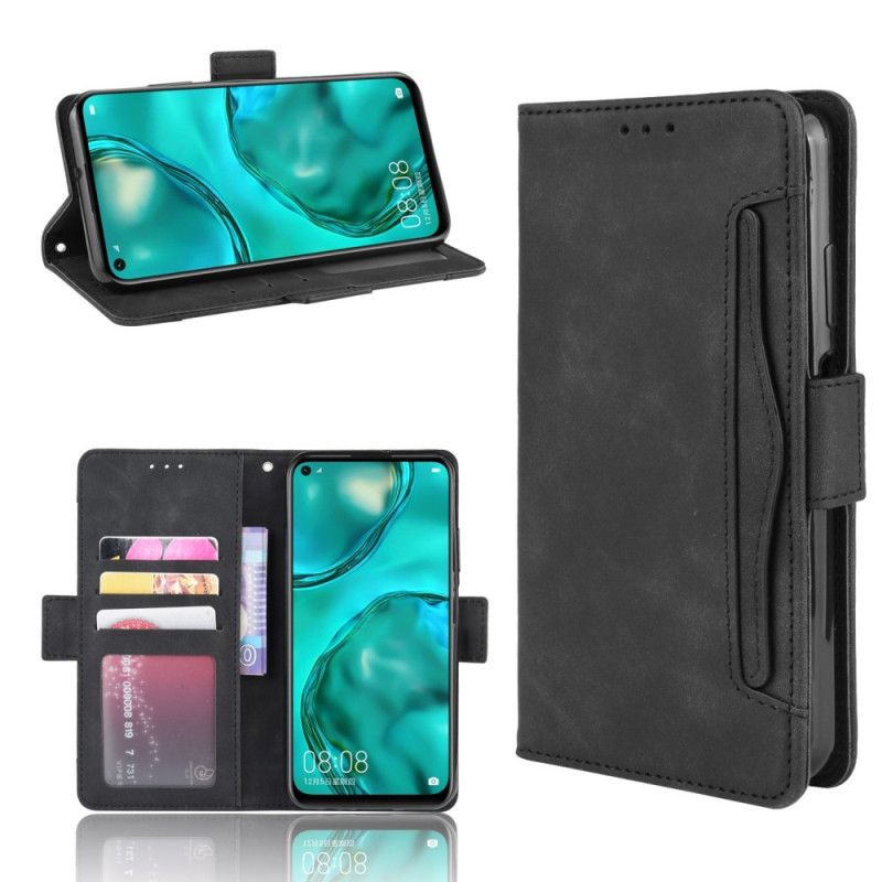 Etui Folio Huawei P40 Lite Czerwony Czarny Karta Wielokrotna Pierwszej Klasy Etui Ochronne