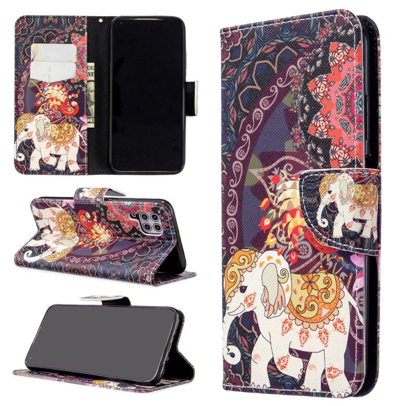 Etui Folio Huawei P40 Lite Etniczna Mandala Słonia Etui Ochronne