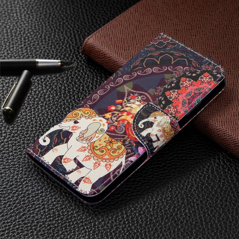 Etui Folio Huawei P40 Lite Etniczna Mandala Słonia Etui Ochronne