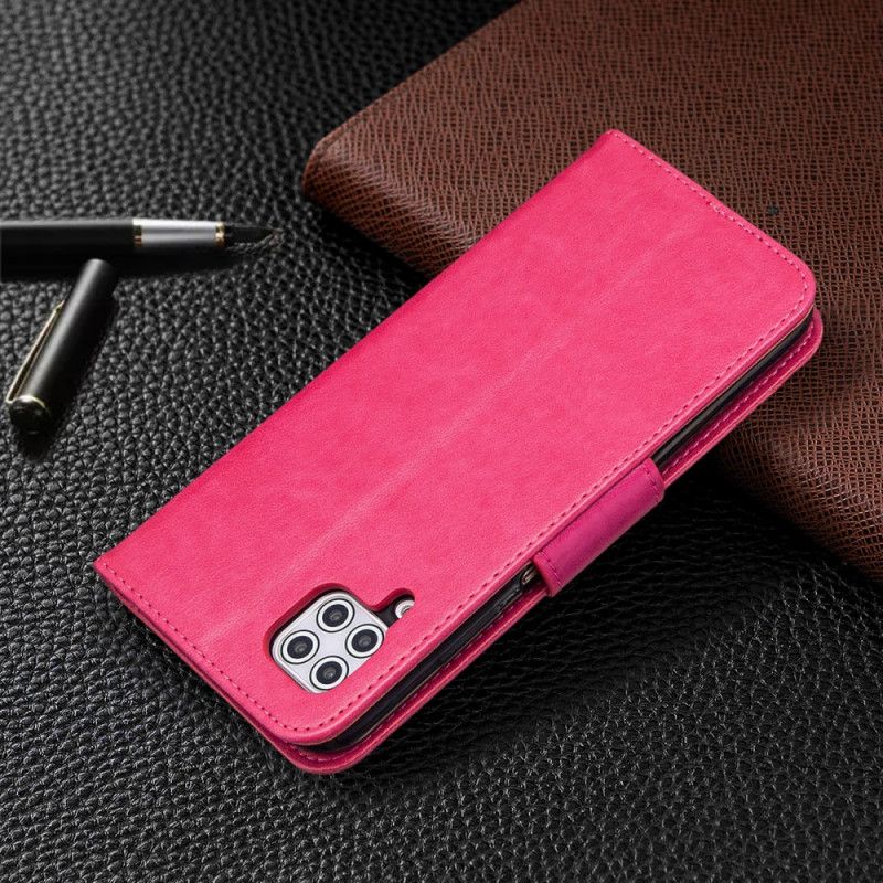 Etui Folio Huawei P40 Lite Magenta Szary Nadrukowane Motyle Na Smyczy