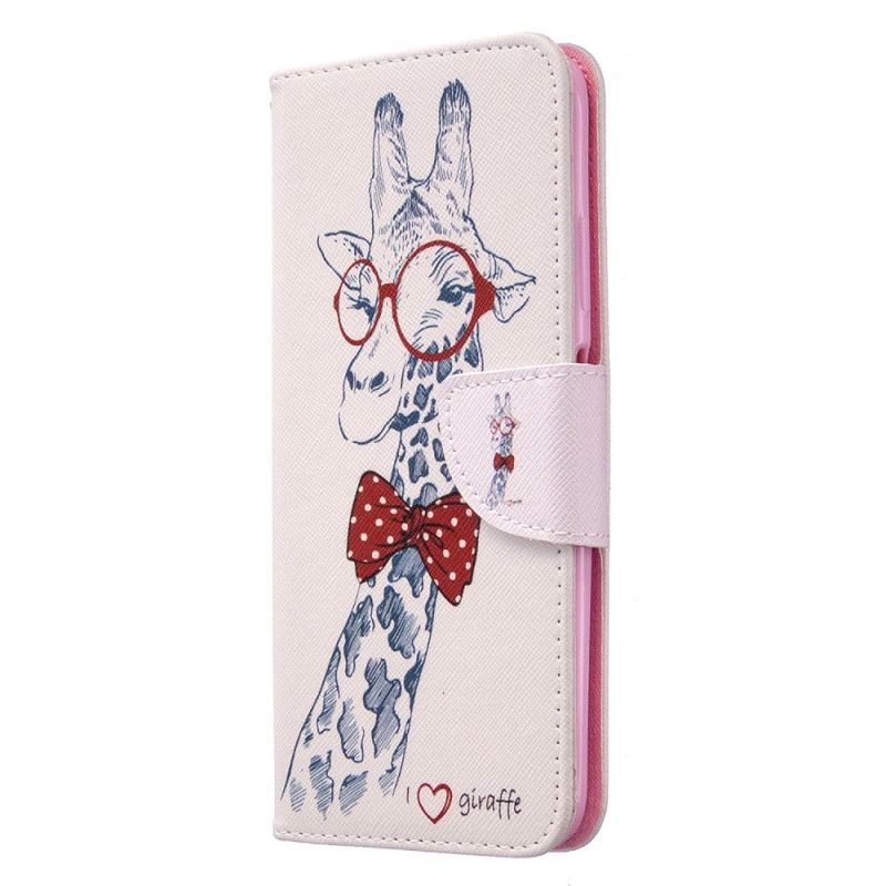 Etui Folio Huawei P40 Lite Nerd Żyrafa Etui Ochronne