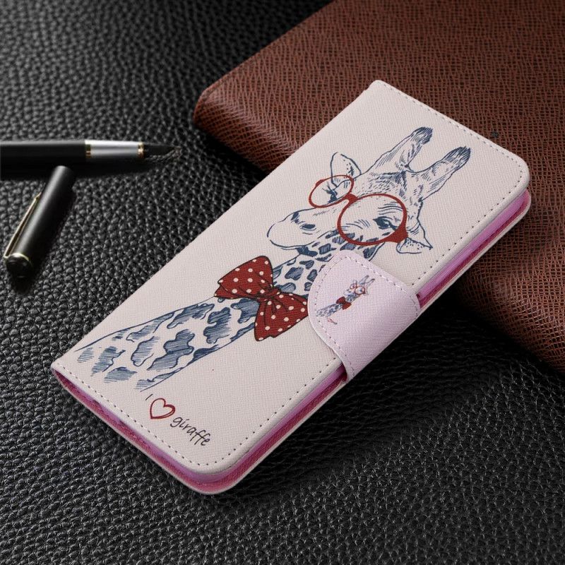 Etui Folio Huawei P40 Lite Nerd Żyrafa Etui Ochronne