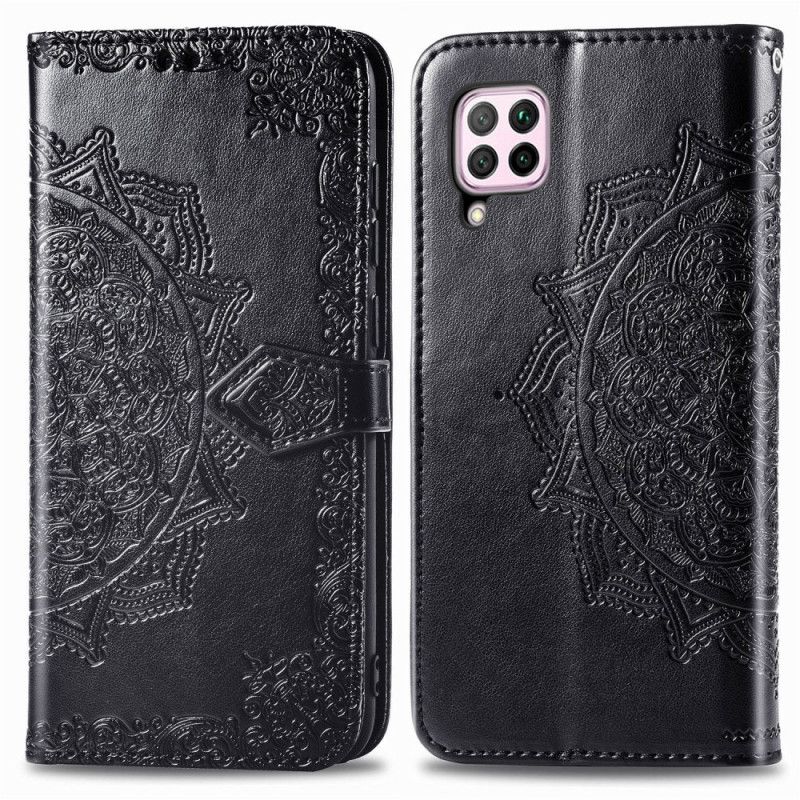 Etui Folio Huawei P40 Lite Szary Czarny Mandala W Średnim Wieku