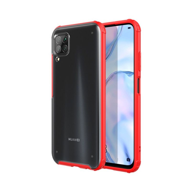 Etui Huawei P40 Lite Czerwony Czarny Hybrydowa Silikonowa Konstrukcja Obręczy