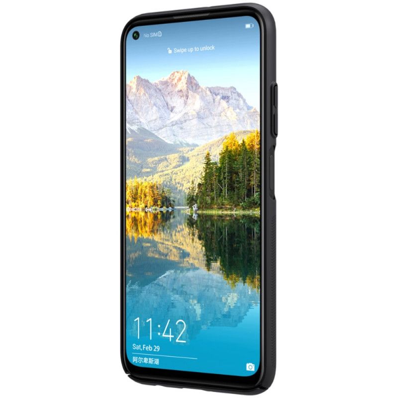 Etui Huawei P40 Lite Czerwony Czarny Sztywny Matowy Nillkin