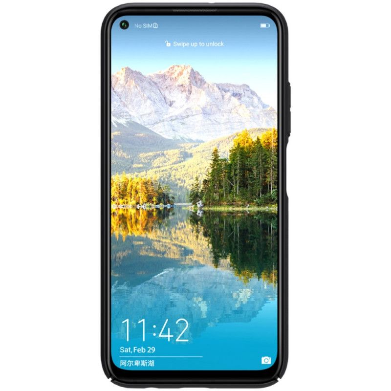 Etui Huawei P40 Lite Czerwony Czarny Sztywny Matowy Nillkin