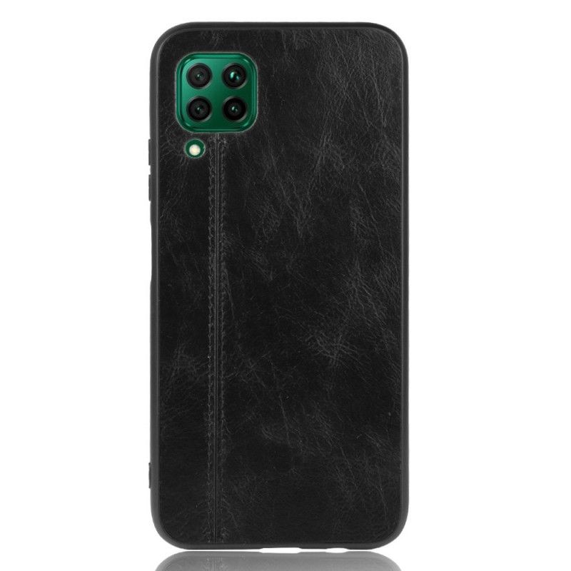 Etui Huawei P40 Lite Czerwony Czarny Szwy W Stylu Skóry