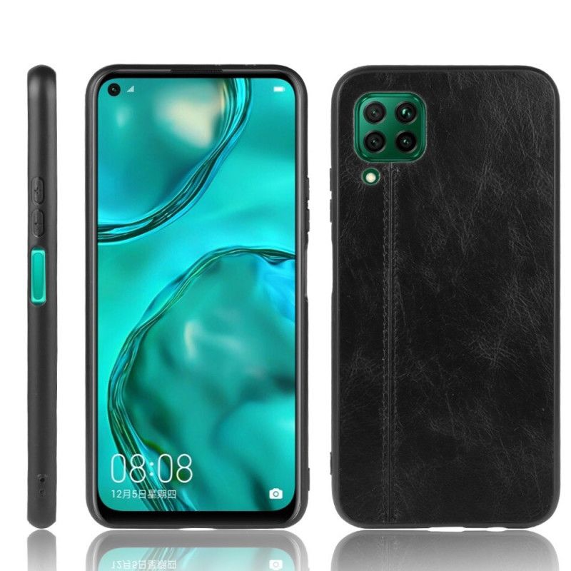 Etui Huawei P40 Lite Czerwony Czarny Szwy W Stylu Skóry