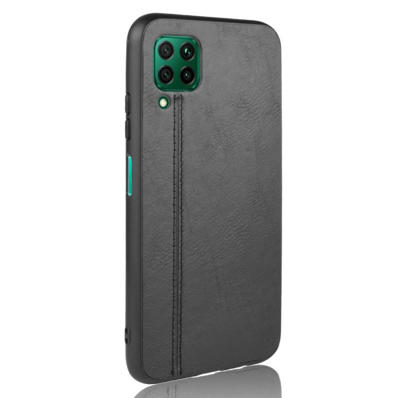 Etui Huawei P40 Lite Czerwony Czarny Szwy W Stylu Skóry