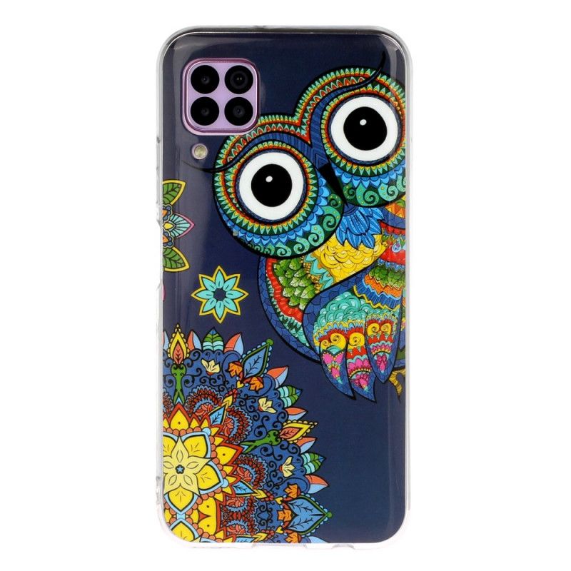 Etui Huawei P40 Lite Fluorescencyjna Sowa Mandala