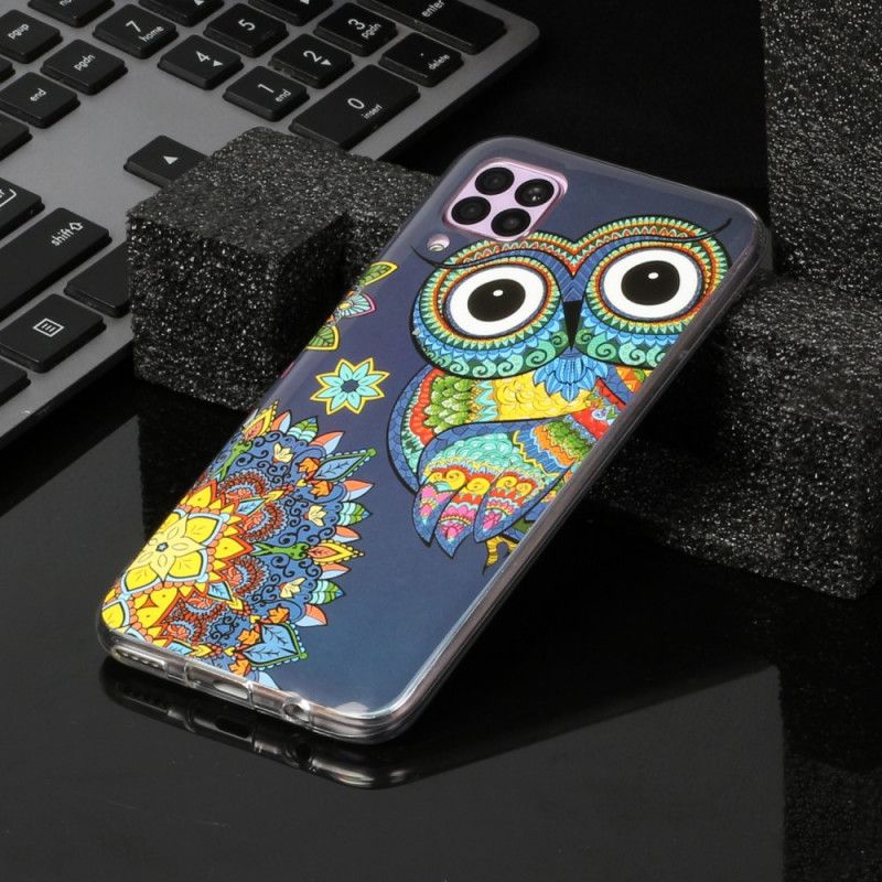 Etui Huawei P40 Lite Fluorescencyjna Sowa Mandala