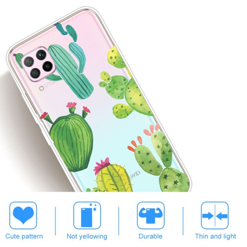 Etui Huawei P40 Lite Kaktus Akwarelowy