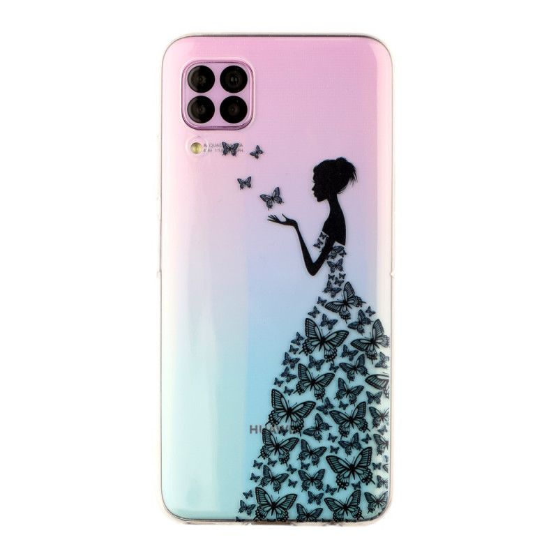 Etui Huawei P40 Lite Przezroczysta Sukienka W Motyle