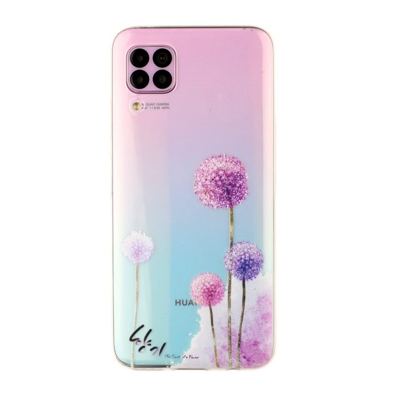 Etui Huawei P40 Lite Przezroczyste Kolorowe Mlecze