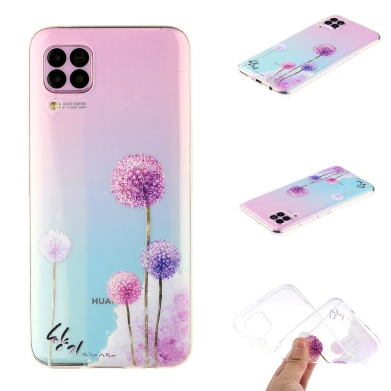 Etui Huawei P40 Lite Przezroczyste Kolorowe Mlecze