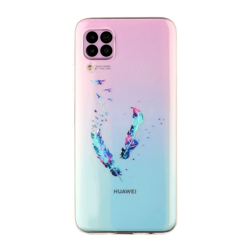 Etui Huawei P40 Lite Przezroczyste Pióra