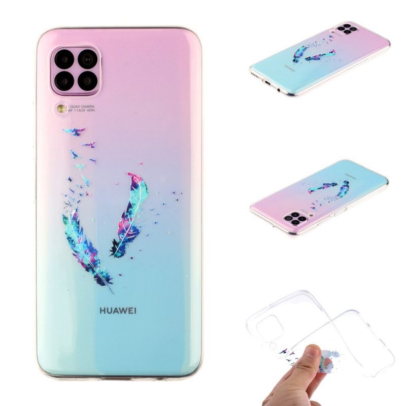 Etui Huawei P40 Lite Przezroczyste Pióra