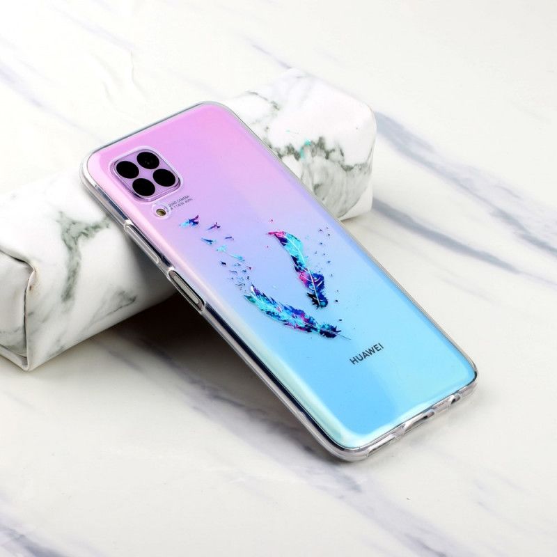 Etui Huawei P40 Lite Przezroczyste Pióra