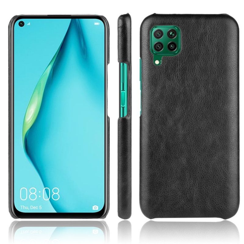 Etui Huawei P40 Lite Szary Czarny Efekt Skóry Lychee Performance Etui Ochronne