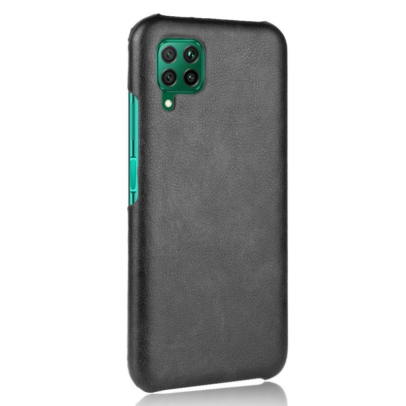 Etui Huawei P40 Lite Szary Czarny Efekt Skóry Lychee Performance Etui Ochronne