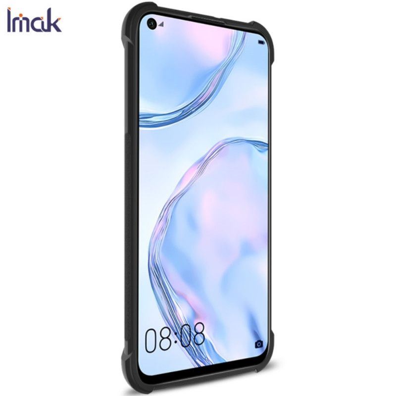 Etui Huawei P40 Lite Szary Czarny Elastyczny Silikon Imak Etui Ochronne