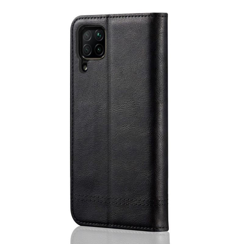 Flip Kotelot Huawei P40 Lite Czerwony Czarny Efekt Szytej Skóry