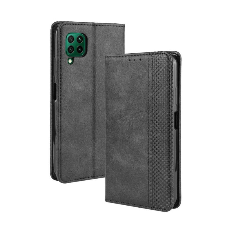 Flip Kotelot Huawei P40 Lite Czerwony Czarny Etui na Telefon Stylizowany Efekt Skóry W Stylu Vintage