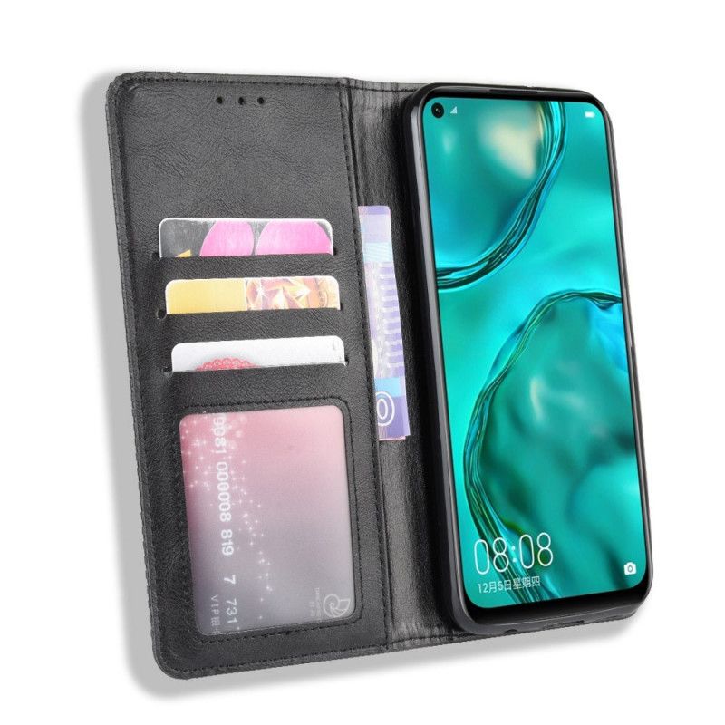 Flip Kotelot Huawei P40 Lite Czerwony Czarny Etui na Telefon Stylizowany Efekt Skóry W Stylu Vintage