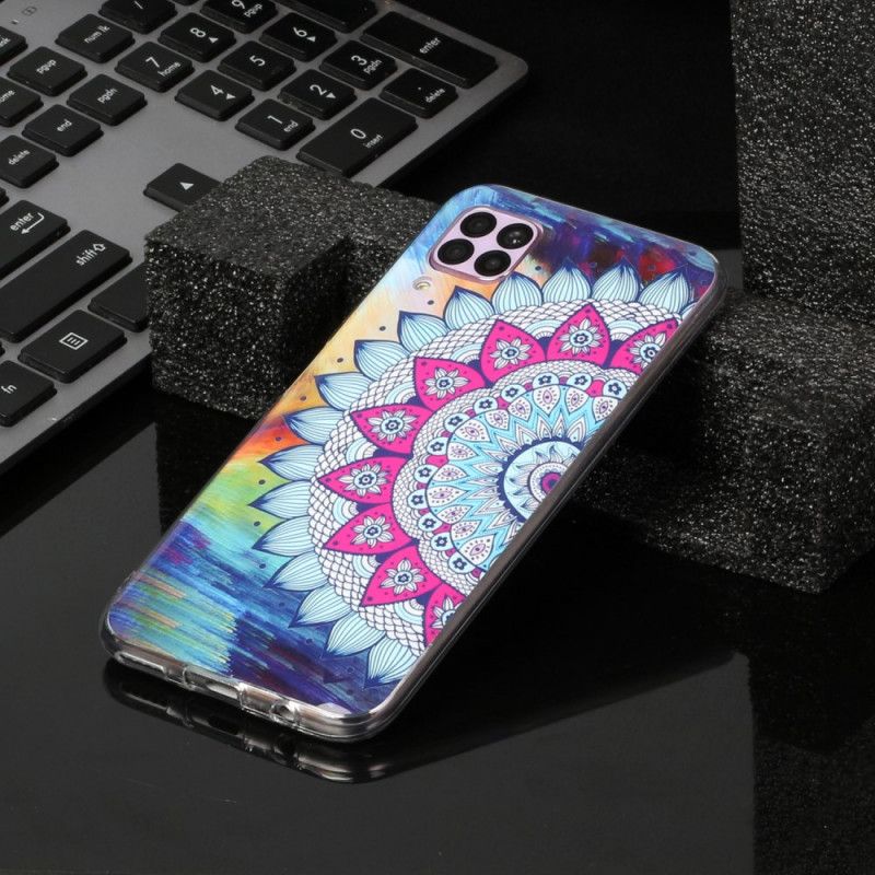 Futerały Huawei P40 Lite Etui na Telefon Fluorescencyjna Sowa Mandala