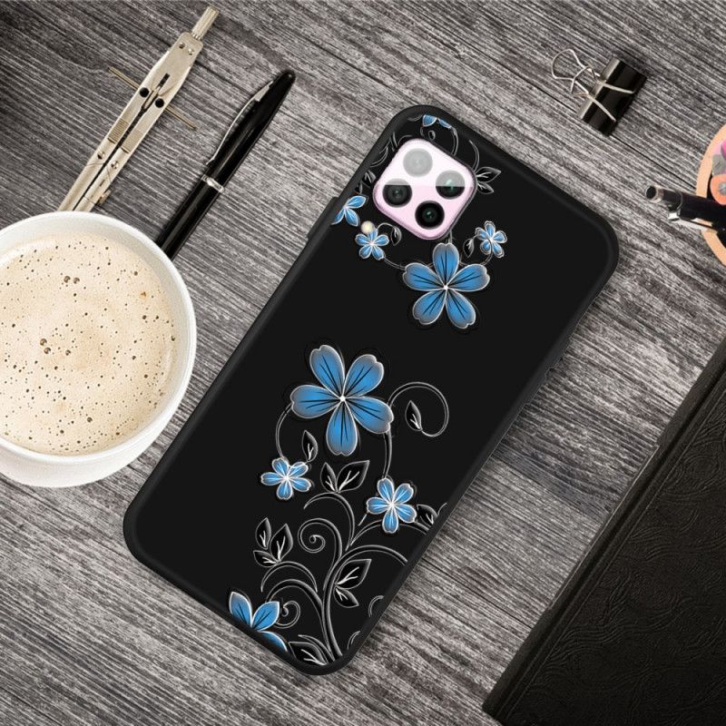 Futerały Huawei P40 Lite Etui na Telefon Niebieskie Kwiaty